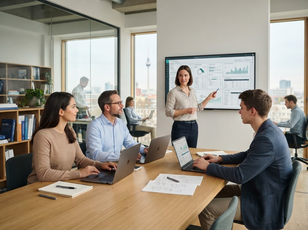 СortelioFund Team bei der Analyse von Modelldaten